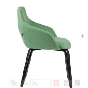 ST Gold Timber Legs Fabric Upholstered Breakout Chair- Black