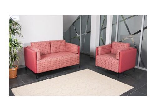 ST Shell Fabric Upholstered High Back 2 Seater Lounge