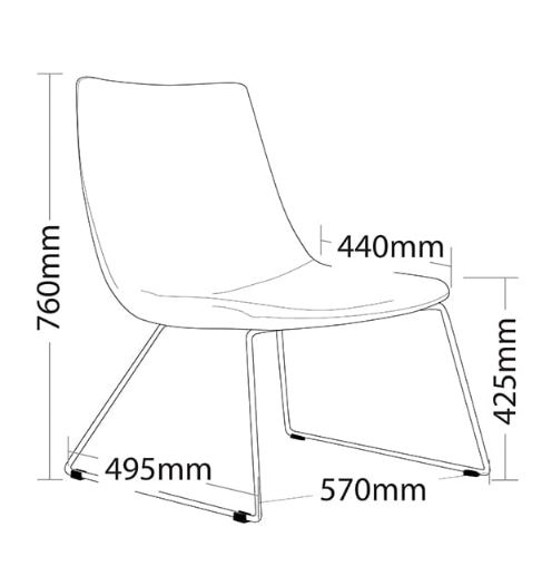 ST Ridge Chrome Sled Base Fabric Upholstered Breakout Chair