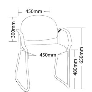 ST Vera Chrome Sled Base Round Back Fabric Upholstered Hospitality Armchair